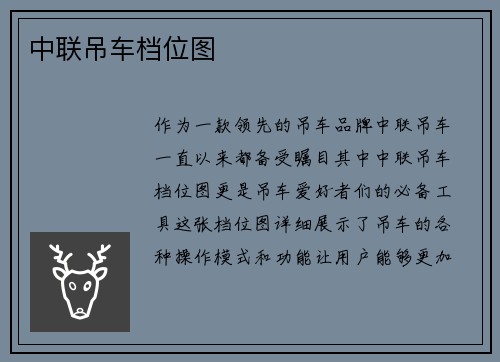 中联吊车档位图